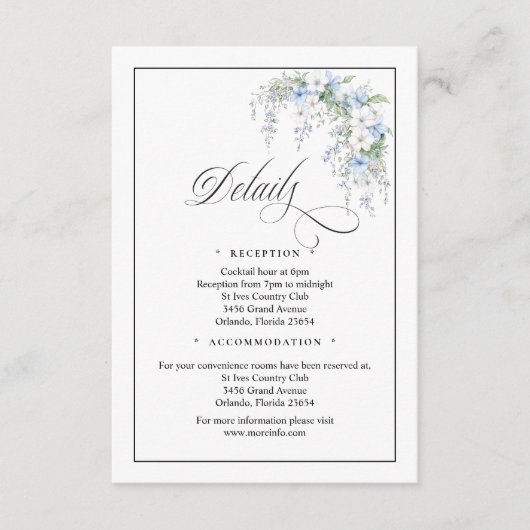 Blue Morning Glorys QR Code Enclosure Card Informatiekaartje (Voorkant)