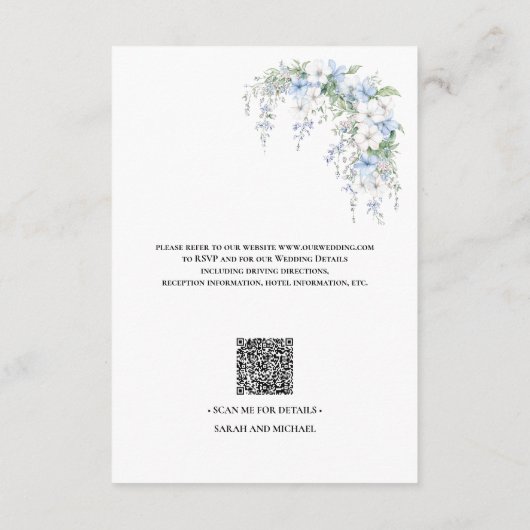 Blue Morning Glorys QR Code Enclosure Card Informatiekaartje (Achterkant)