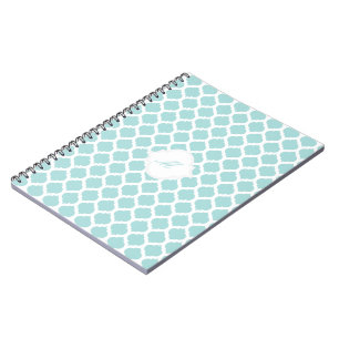 Blue Moroccan Pattern met Monogram Notitieboek
