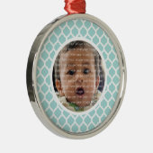Blue Moroccan Pattern Photo Ornament (Rechts)