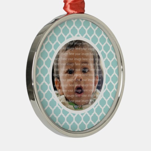 Blue Moroccan Pattern Photo Ornament (Rechts)