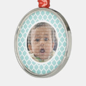Blue Moroccan Pattern Photo Ornament (Links)