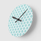 Blue Moroccan Pattern Wall Clocks Ronde Klok (Hoek)