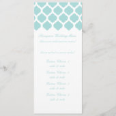 Blue Moroccan Pattern Wedding Menus Menu (Voorkant)