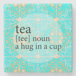 Blue Moroccan Tea Time Hug in een beker Stenen Onderzetter