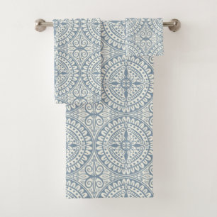 Blue Moroccan Tegel Pattern Bad Handdoek
