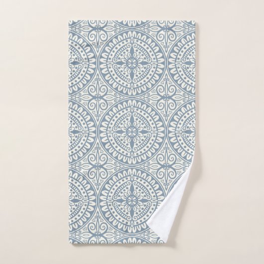 Blue Moroccan Tegel Pattern Bad Handdoek (Handdoek)