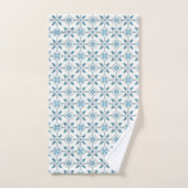Blue Moroccan Tegel Pattern Bad Handdoek (Handdoek)
