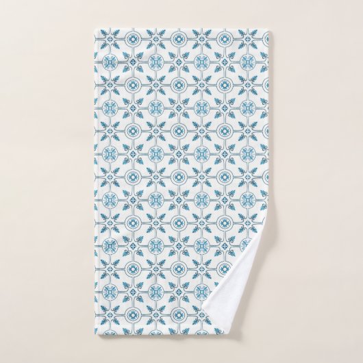 Blue Moroccan Tegel Pattern Bad Handdoek (Handdoek)