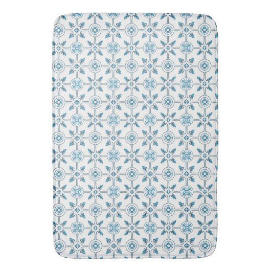 Blue Moroccan Tegel Pattern Badmat (Voorkant Verticaal)