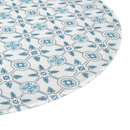 Blue Moroccan Tegel Pattern Snijplank (Hoek)