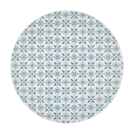 Blue Moroccan Tegel Pattern Snijplank (Voorkant)