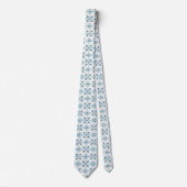 Blue Moroccan Tegel Pattern Stropdas (Voorkant)