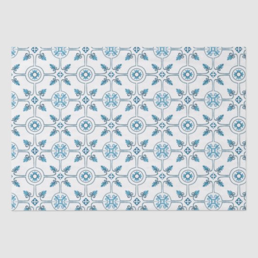 Blue Moroccan Tegel Pattern Tissuepapier (Voorkant)
