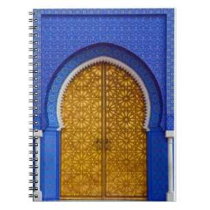 Blue Moroccan Tile Doorway - Spiral notebook Notitieboek
