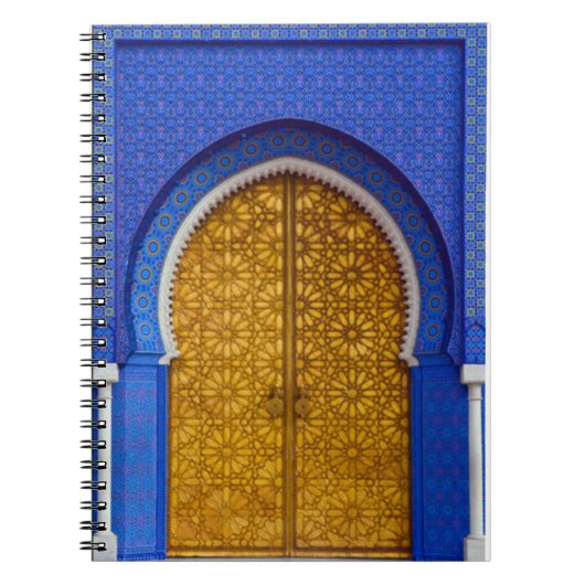 Blue Moroccan Tile Doorway - Spiral notebook Notitieboek (Voorkant)