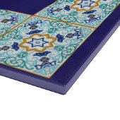 Blue Moroccan Tile Shabbat Yom Tov Challah Board Snijplank (Hoek)