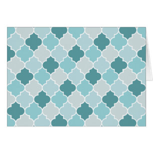 Blue Moroccan Trellis, Latticework, Quatrefoil