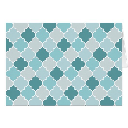 Blue Moroccan Trellis, Latticework, Quatrefoil (Voorkant Horizontaal)