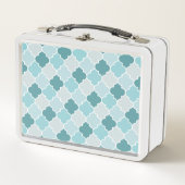 Blue Moroccan Trellis, Latticework, Quatrefoil (Voorkant)