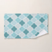 Blue Moroccan Trellis, Latticework, Quatrefoil Bad Handdoek (Handdoek)