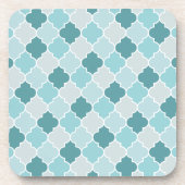 Blue Moroccan Trellis, Latticework, Quatrefoil Bier Onderzetter (Voorkant)