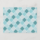 Blue Moroccan Trellis, Latticework, Quatrefoil Briefkaart (Voorkant)