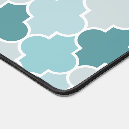 Blue Moroccan Trellis, Latticework, Quatrefoil Bureaumat (Hoek)