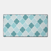 Blue Moroccan Trellis, Latticework, Quatrefoil Bureaumat (Voorkant)