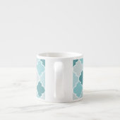 Blue Moroccan Trellis, Latticework, Quatrefoil Espresso Kop (Achterkant)