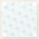 Blue Moroccan Trellis, Latticework, Quatrefoil Glazen Onderzetter (Achterkant)