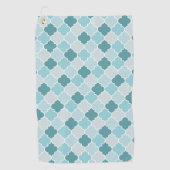 Blue Moroccan Trellis, Latticework, Quatrefoil Golfhanddoek (Voorkant)