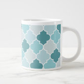 Blue Moroccan Trellis, Latticework, Quatrefoil Grote Koffiekop (Rechts)