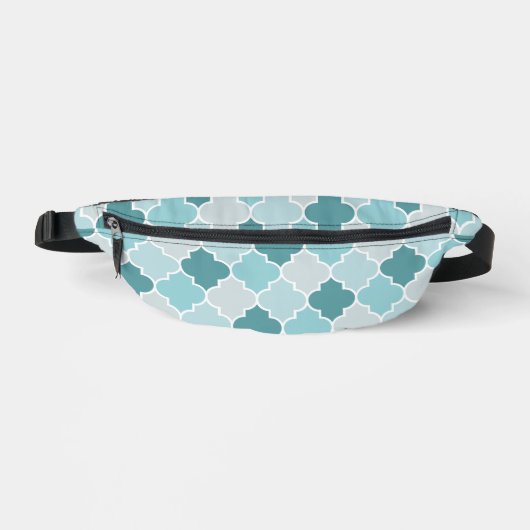 Blue Moroccan Trellis, Latticework, Quatrefoil Heuptasje (Voorkant)