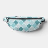 Blue Moroccan Trellis, Latticework, Quatrefoil Heuptasje (Liggend)