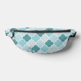 Blue Moroccan Trellis, Latticework, Quatrefoil Heuptasje