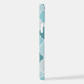 Blue Moroccan Trellis, Latticework, Quatrefoil iPhone Hoesje (Rechterkant)