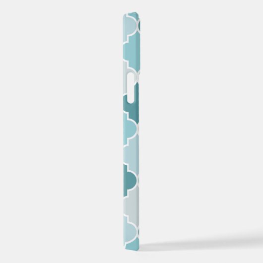 Blue Moroccan Trellis, Latticework, Quatrefoil iPhone Hoesje (Rechterkant)
