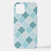 Blue Moroccan Trellis, Latticework, Quatrefoil iPhone Hoesje (Achterkant)