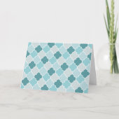 Blue Moroccan Trellis, Latticework, Quatrefoil Kaart (Voorkant)
