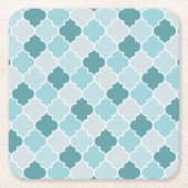 Blue Moroccan Trellis, Latticework, Quatrefoil Kartonnen Onderzetters (Voorkant)