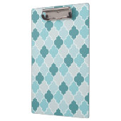 Blue Moroccan Trellis, Latticework, Quatrefoil Klembord (Links)