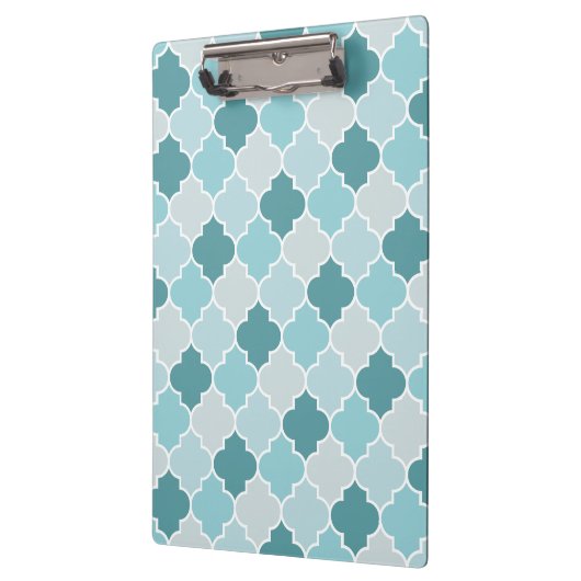 Blue Moroccan Trellis, Latticework, Quatrefoil Klembord (Links)