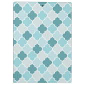 Blue Moroccan Trellis, Latticework, Quatrefoil Klembord (Achterkant)
