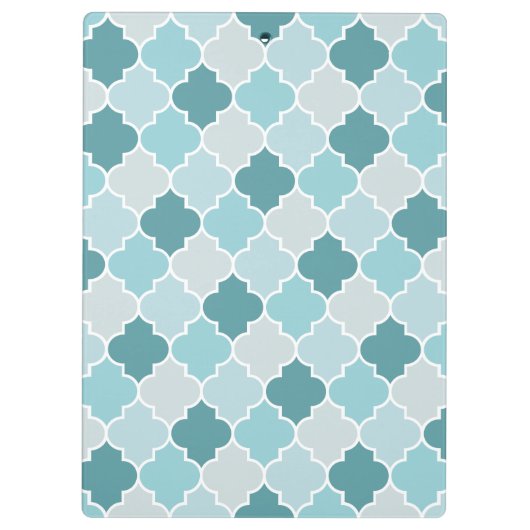 Blue Moroccan Trellis, Latticework, Quatrefoil Klembord (Achterkant)