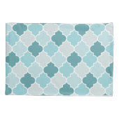 Blue Moroccan Trellis, Latticework, Quatrefoil Kussensloop (Achterkant)
