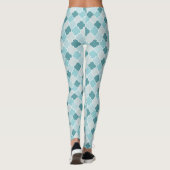 Blue Moroccan Trellis, Latticework, Quatrefoil Leggings (Achterkant)