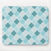 Blue Moroccan Trellis, Latticework, Quatrefoil Muismat (Voorkant)