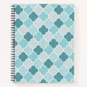 Blue Moroccan Trellis, Latticework, Quatrefoil Notitieboek (Voorkant)