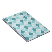Blue Moroccan Trellis, Latticework, Quatrefoil Notitieboek (Rechterzijde)